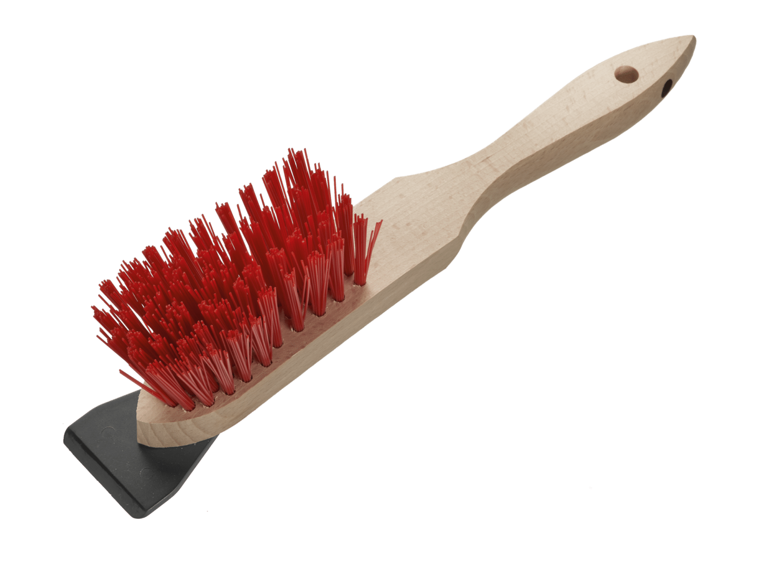 Produkt_Rasenmaeherbuerste_PVC_rot_mit_Kunststoff-Schaber_120451_54616